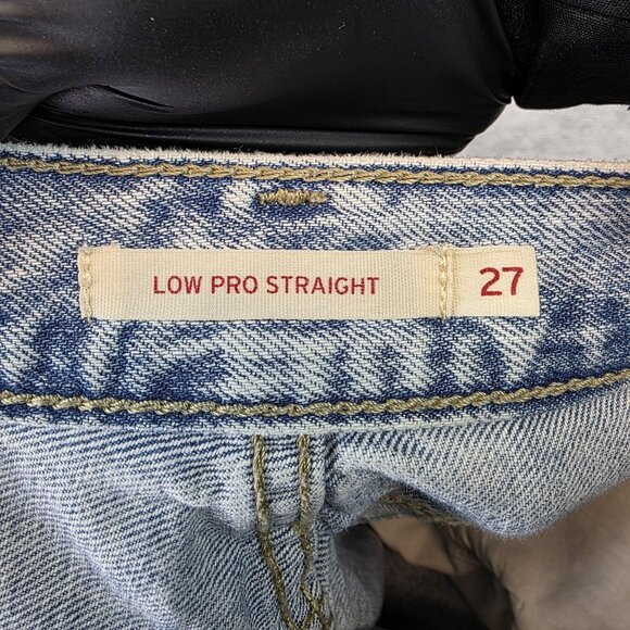 Levis Low Pro Straight Jeans Womens 27 Blue Mid Rise Light Wash Denim Pants - Picture 9 of 16